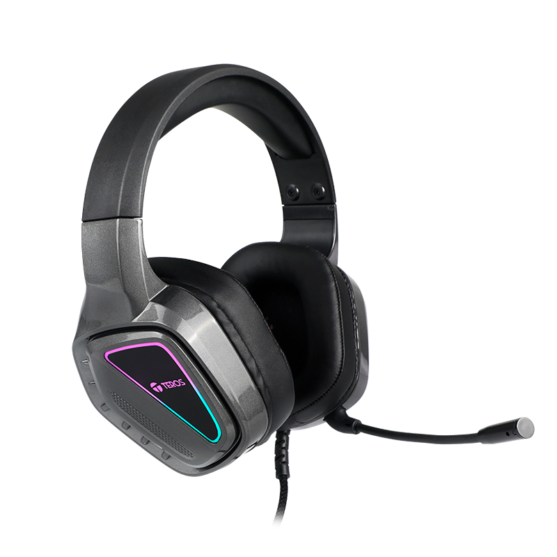 Auriculares gaming TEROS TE-8171N, USB, Luces RGB