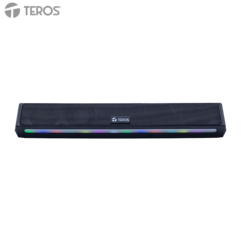 Barra de sonido portátil TEROS Vibe TE-VIB6054BLK, BT 6.0, 20W, USB, Luces RGB