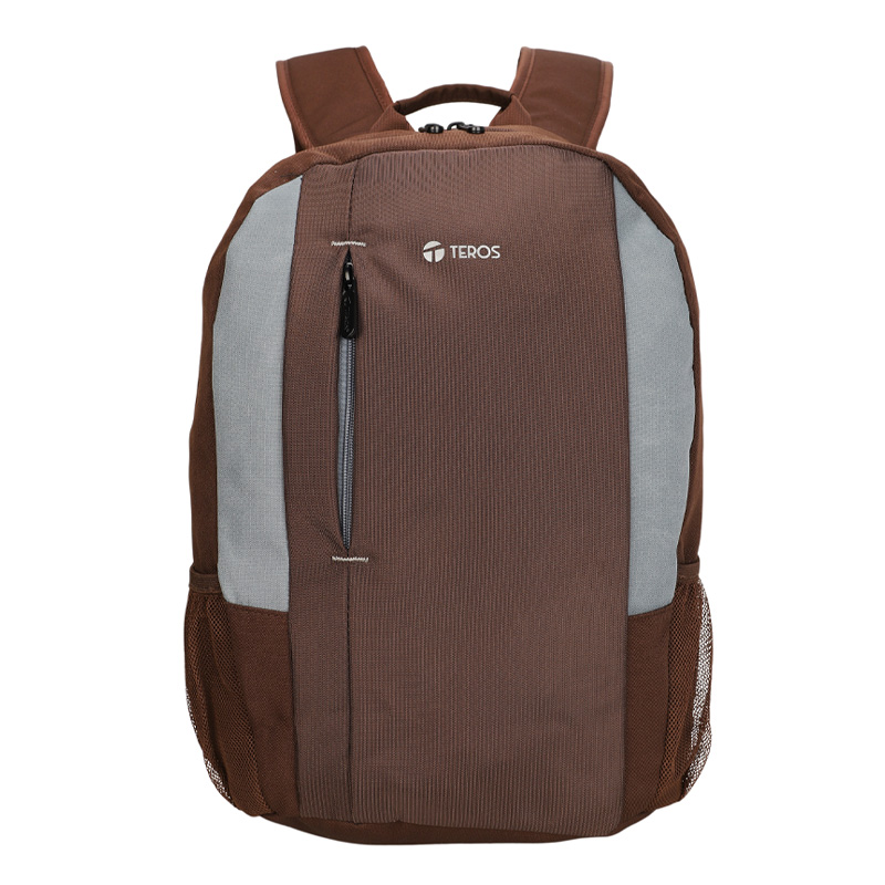 Mochila TEROS TE-9040BR, para laptops de hasta 15.6, color marrón con gris