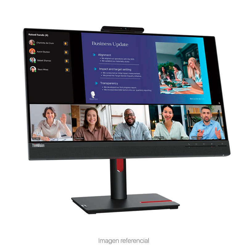 Monitor Lenovo ThinkVision T24v-30, 23.8 1920x1080 WLED IPS HDMI/DP/VGA Color Raven Black