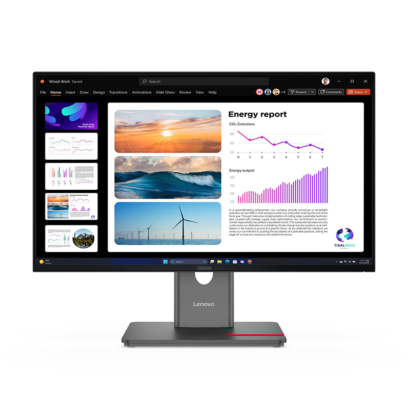 Monitor Plano Lenovo ThinkVision P24Q-40, 23.8 QHD/IPS/HDMI/DP/DP-OUT/USB-A/USB-B/USB-C