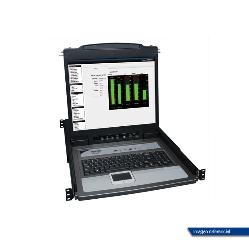 Consola KVM TrippLite para instalación en rack de 1U de 8 puertos con LCD de 19.