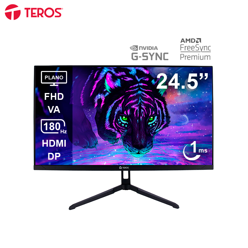 Monitor plano gaming TEROS TE-2475G, 24.5 FHD VA, 180Hz, 1ms, HDMI, DP, Audio out
