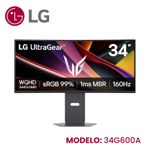 Monitor LG Ultragear Gaming 34 34g600a VA Curvo Wqhd 160hz 1ms