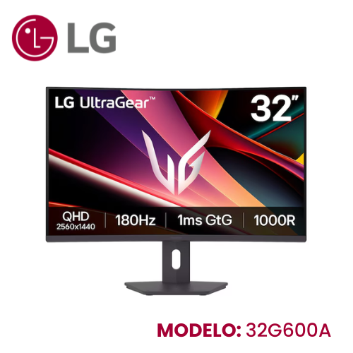 Monitor LG Ultragear Gaming 32 32g600a VA Curvo QHD 180hz 1ms