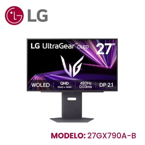Monitor LG Ultragear Gaming 27 27gx790a-B Oled QHD 480hz 0.03ms Pivote
