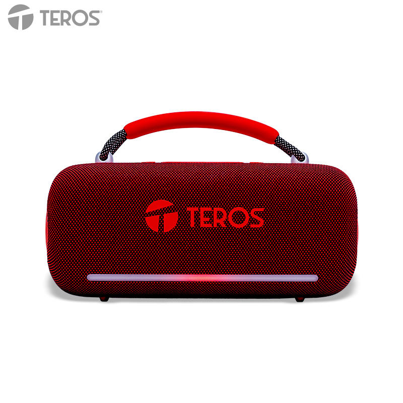 Parlante Inalámbrico Teros Vibe VB-6049R, 60W, BT 5.3, 4000 MAH, USB, Luces LED, Rojo
