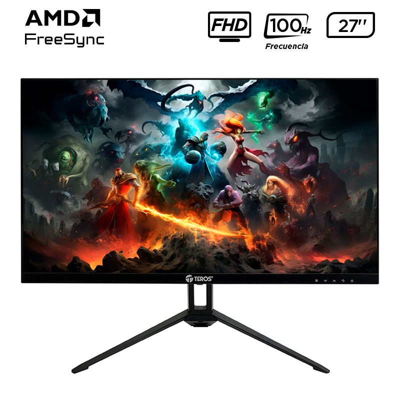 Monitor plano TEROS TE-2712S, 27 FHD IPS, HDMI, VGA