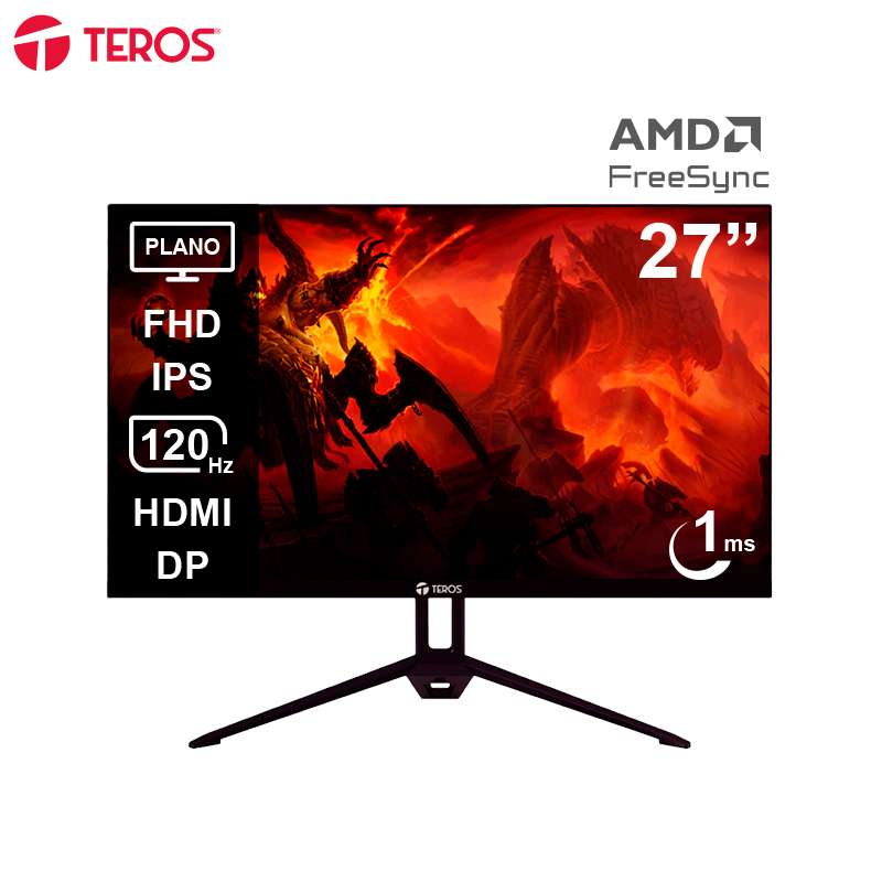 Monitor Plano TEROS TE-2713S, 27 FHD IPS, 120Hz, 1ms, HDMI, DP, Speakers