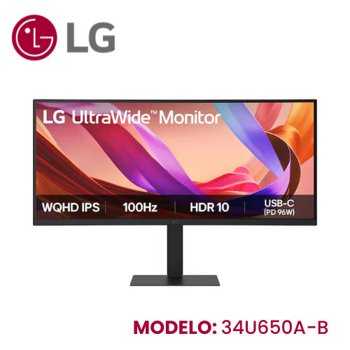 Monitor LG Ultrawide 34 34u650a-B IPS Wqhd 100hz 5ms USB Tipo C